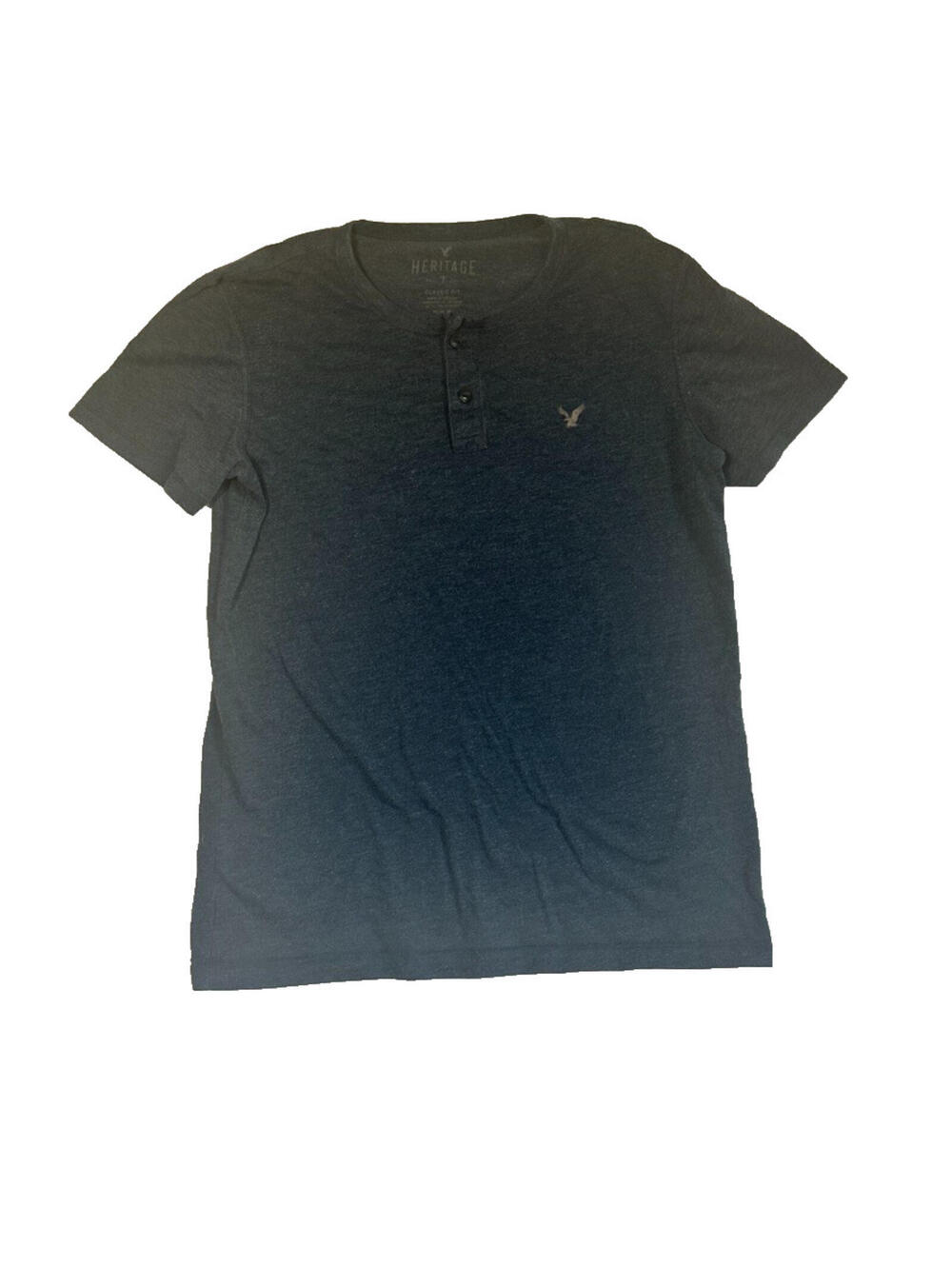 American Eagle Heritage Henley T-Shirt Men’s Medium Gray Soft Short Sleeve Tee